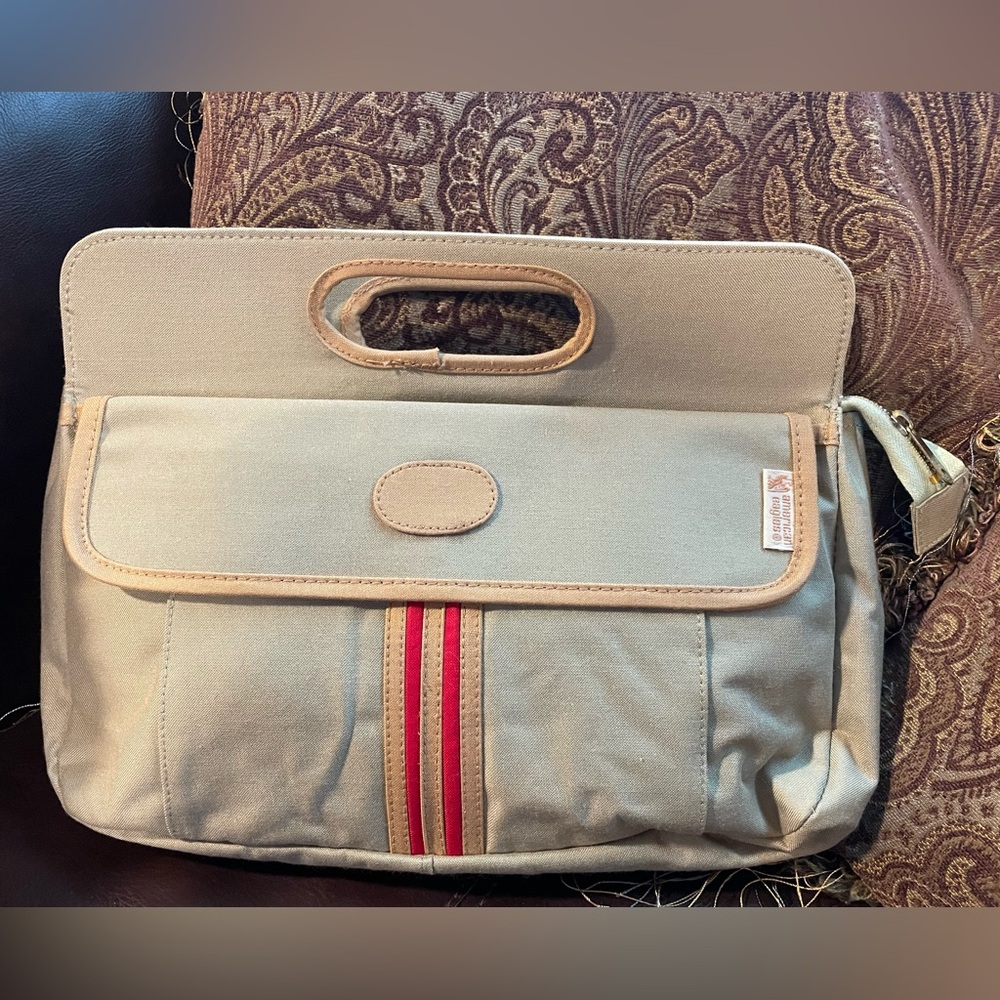 Vintage American Eagles Canvas Travel Bag Pouch Purse
